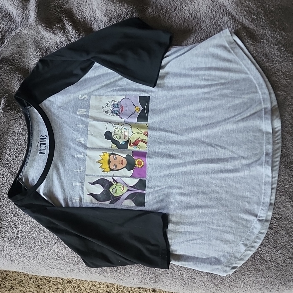 Disney: Villians 3/4-sleeve top, gray/black, xxl